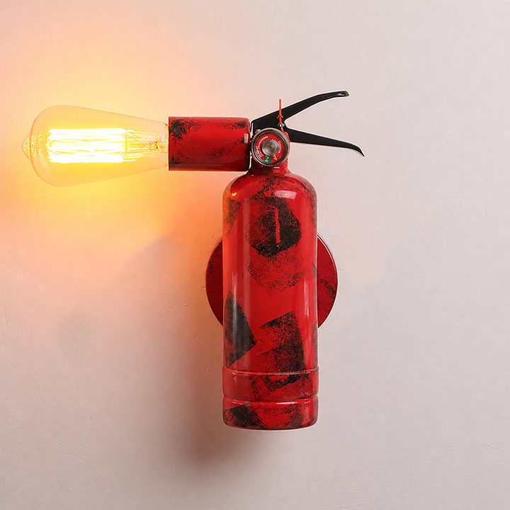 Contemporary Creative Fire Extinguisher Iron 1-Light Wall Sconce Lamp For Living Room
