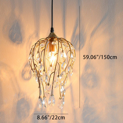 Lustre Contemporain de Luxe en Verre et Fer à 1 Lumière pour Salon 