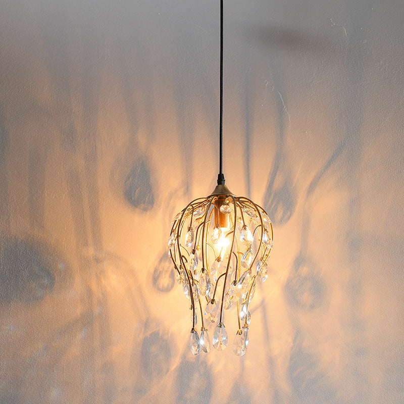 Lustre Contemporain de Luxe en Verre et Fer à 1 Lumière pour Salon 