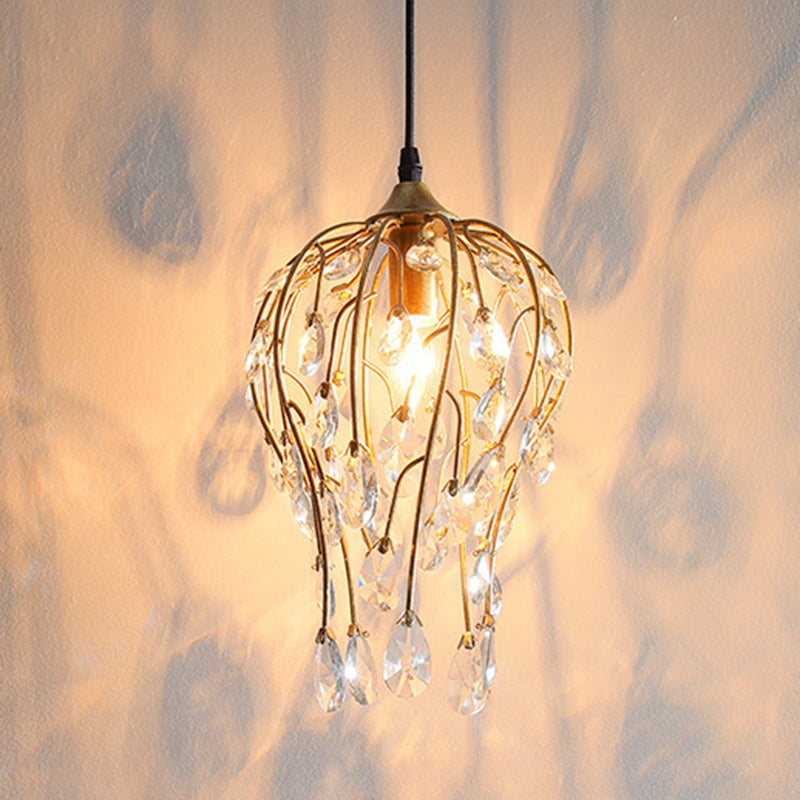 Lustre Contemporain de Luxe en Verre et Fer à 1 Lumière pour Salon 