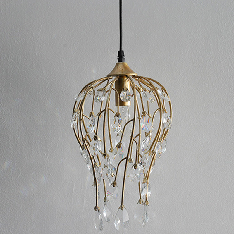 Lustre Contemporain de Luxe en Verre et Fer à 1 Lumière pour Salon 