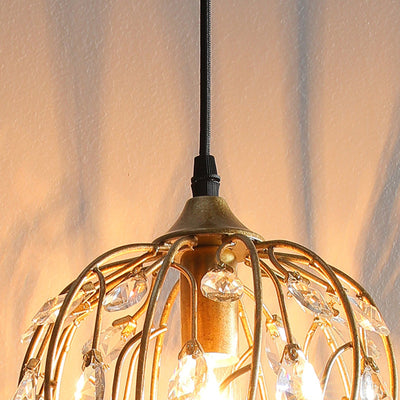 Lustre Contemporain de Luxe en Verre et Fer à 1 Lumière pour Salon 