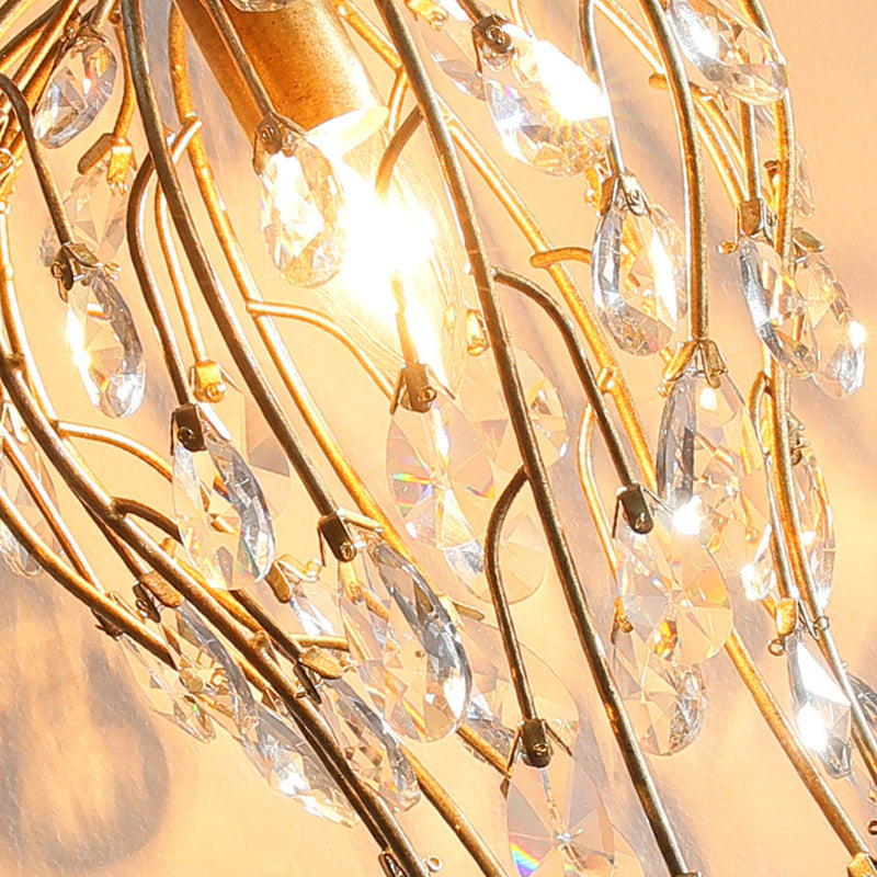 Lustre Contemporain de Luxe en Verre et Fer à 1 Lumière pour Salon 