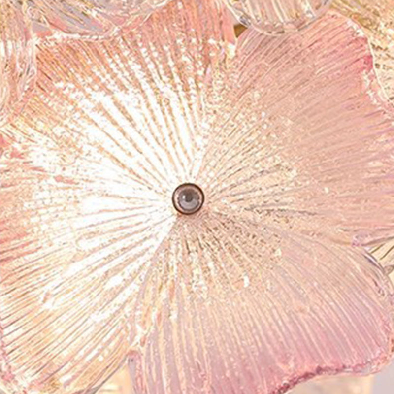 Lustre Rond Contemporain en Fer et Verre avec 6/8 Lumières pour Salon 