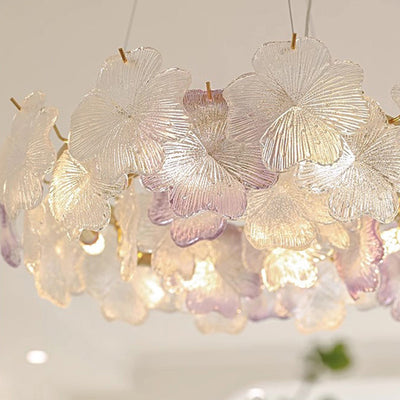 Lustre Rond Contemporain en Fer et Verre avec 6/8 Lumières pour Salon 