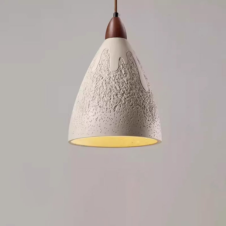 Suspension moderne minimaliste en colonne de ciment et bois à 1 lumière pour salon 