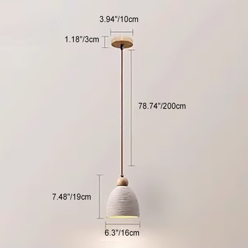 Suspension moderne minimaliste en colonne de ciment et bois à 1 lumière pour salon 