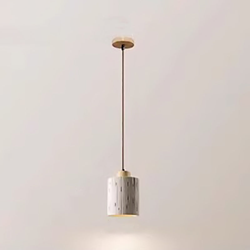 Suspension moderne minimaliste en colonne de ciment et bois à 1 lumière pour salon 
