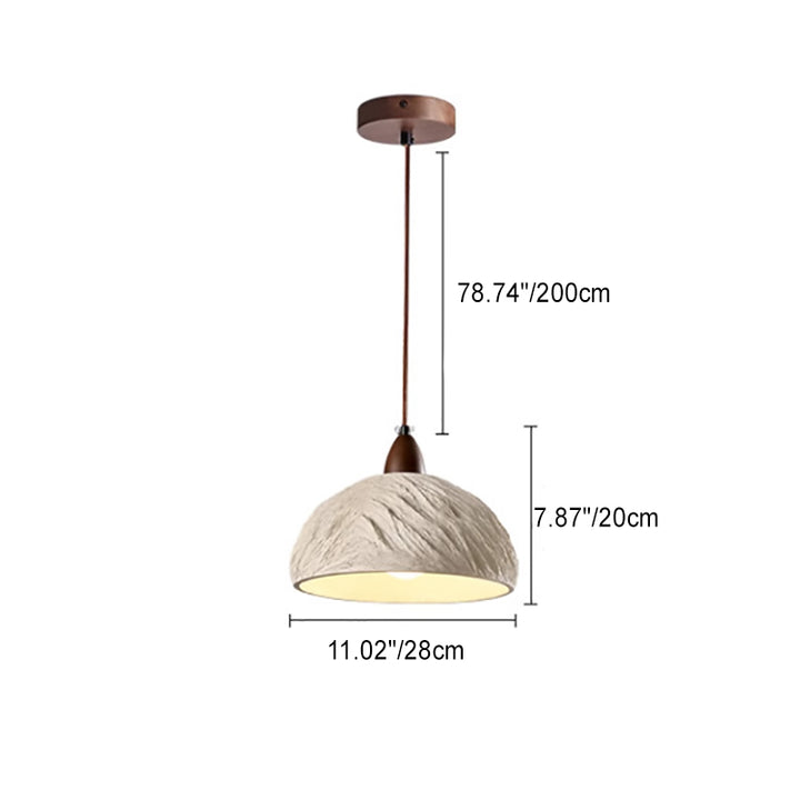 Suspension Luminaire 1 Lumière en Bois et Ciment de Tambour Japonais Traditionnel pour Salon 