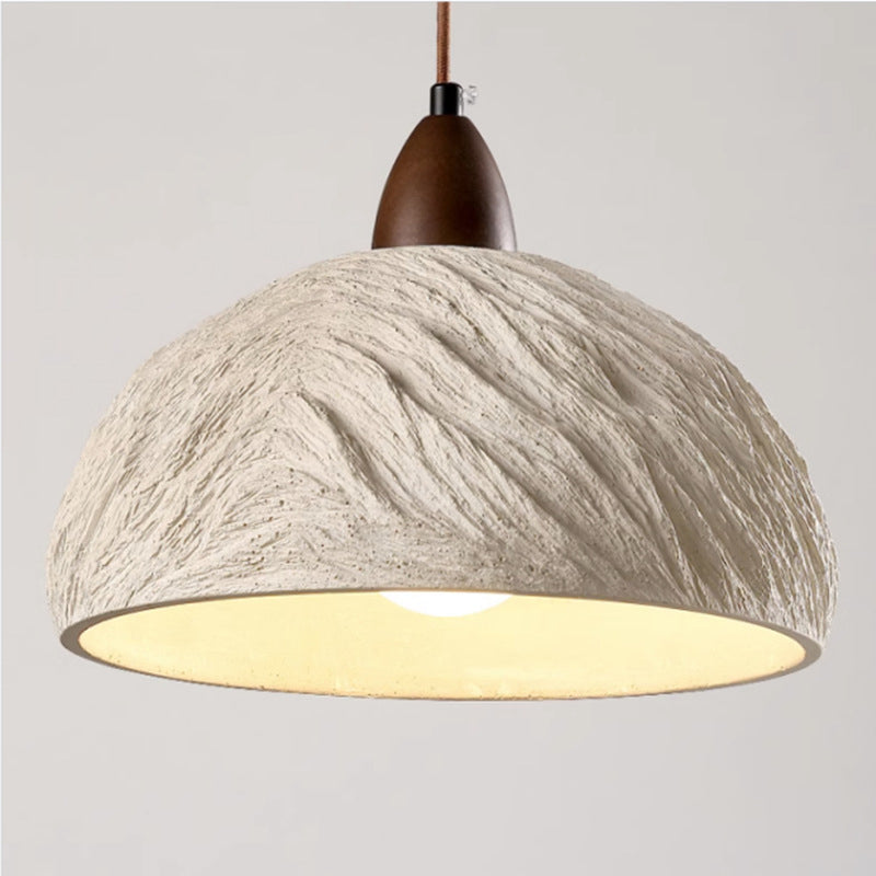 Suspension Luminaire 1 Lumière en Bois et Ciment de Tambour Japonais Traditionnel pour Salon 