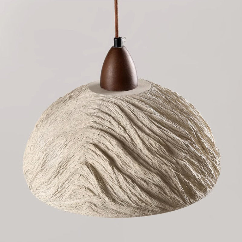 Suspension Luminaire 1 Lumière en Bois et Ciment de Tambour Japonais Traditionnel pour Salon 