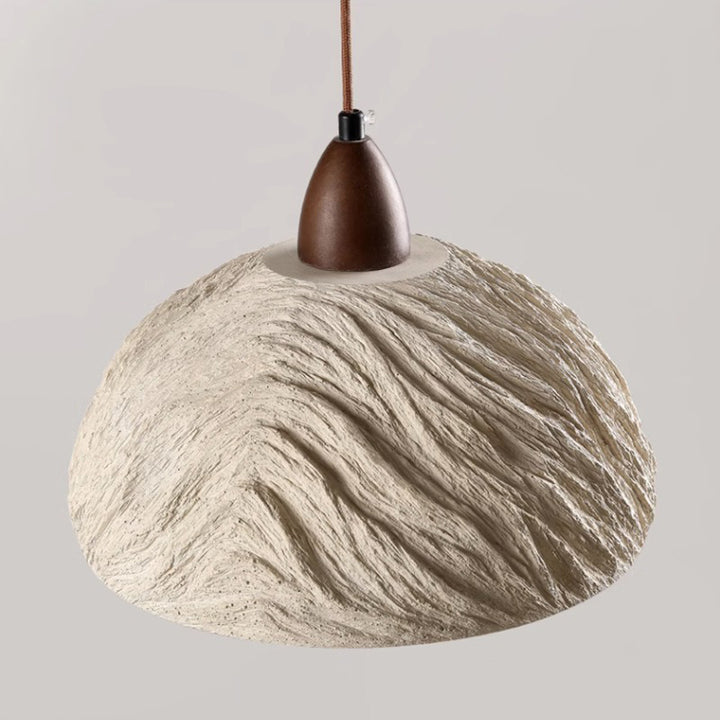 Suspension Luminaire 1 Lumière en Bois et Ciment de Tambour Japonais Traditionnel pour Salon 