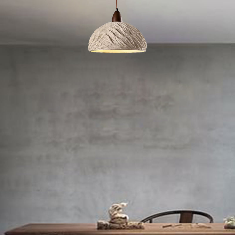 Suspension Luminaire 1 Lumière en Bois et Ciment de Tambour Japonais Traditionnel pour Salon 