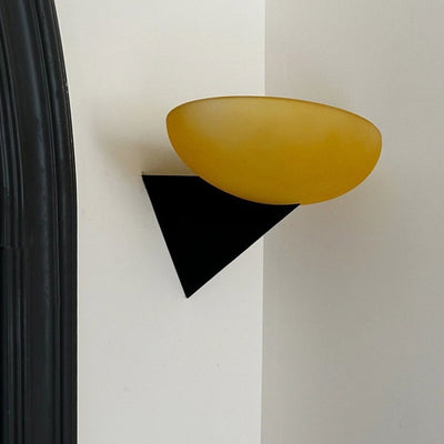 Moderne minimalistische runde Eisenglas 1-Licht Wandleuchte Lampe für Wohnzimmer 
