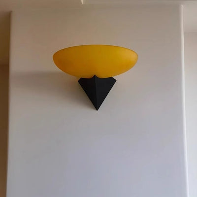 Moderne minimalistische runde Eisenglas 1-Licht Wandleuchte Lampe für Wohnzimmer 