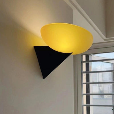 Moderne minimalistische runde Eisenglas 1-Licht Wandleuchte Lampe für Wohnzimmer 