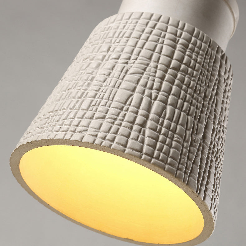 Suspension Luminaire en Bois et Ciment avec Tambour Japonais Traditionnel 1 Lumière pour Salon 
