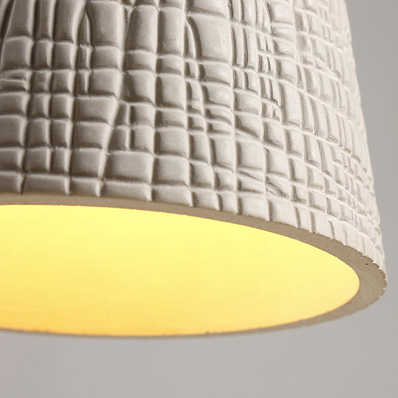Suspension Luminaire en Bois et Ciment avec Tambour Japonais Traditionnel 1 Lumière pour Salon 