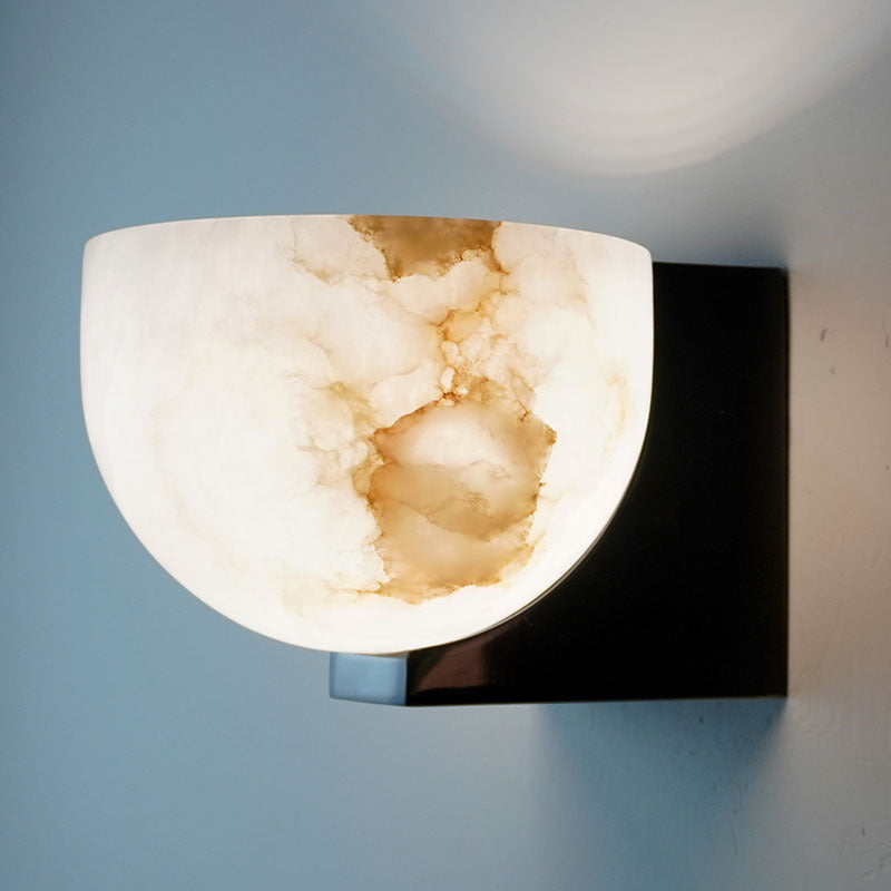 Globe en marbre de luxe contemporain en fer, applique murale 1 lumière pour salon 