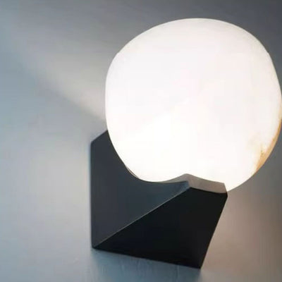 Globe en marbre de luxe contemporain en fer, applique murale 1 lumière pour salon 
