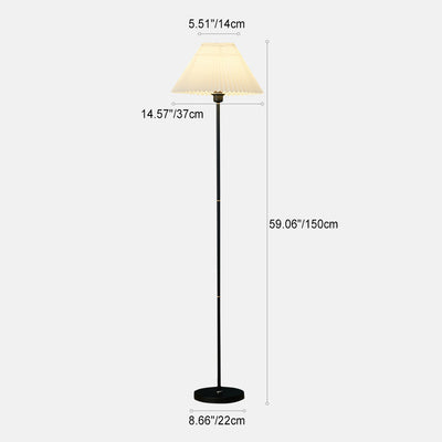 Contemporary Retro Drum Fabric Iron 1-Light Standing Floor Lamp For Living Room