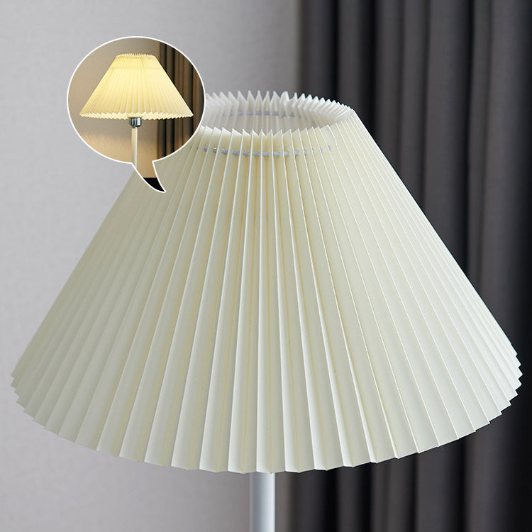 Contemporary Retro Drum Fabric Iron 1-Light Standing Floor Lamp For Living Room