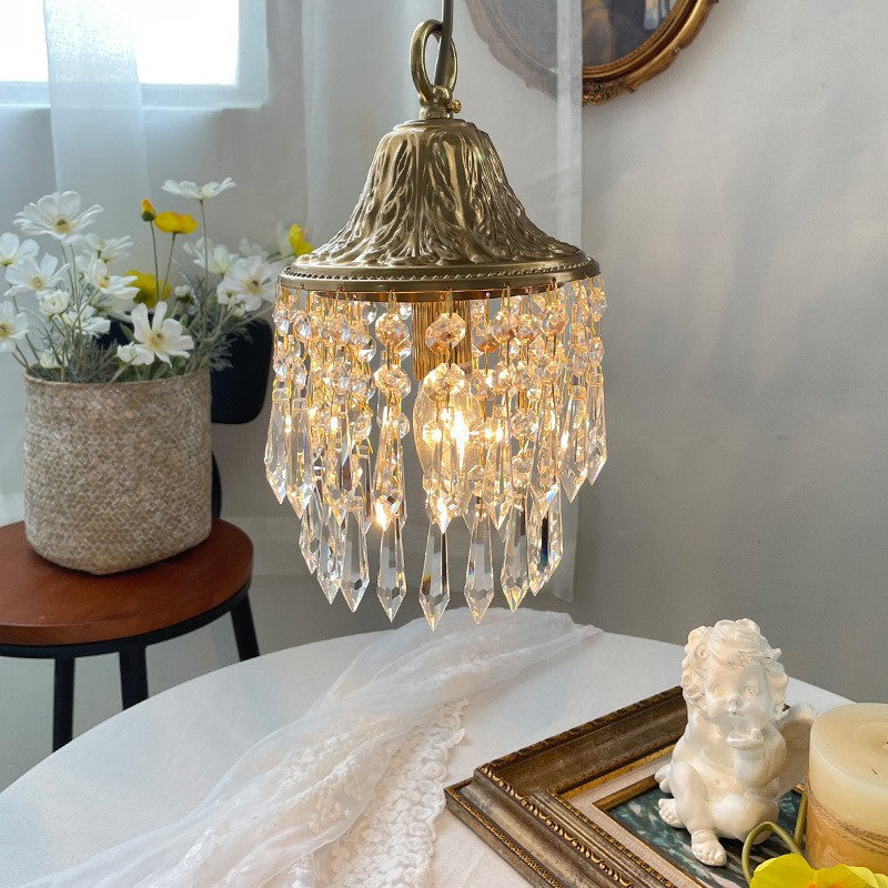 Lustre Contemporain en Cristal en Forme de Goutte de Luxe avec une Suspension en Fer à 1 Lumière pour Salon 