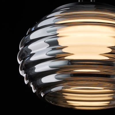 Lustre à suspension LED en verre et acier minimaliste moderne pour salon 