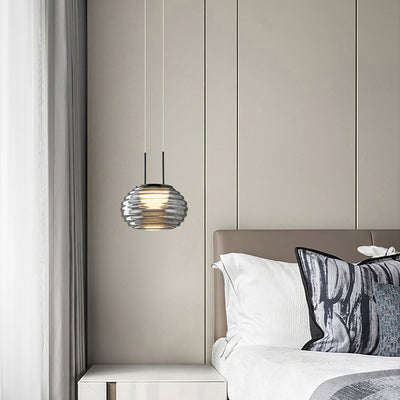 Lustre à suspension LED en verre et acier minimaliste moderne pour salon 