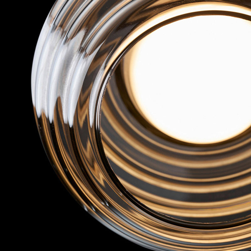 Lustre à suspension LED en verre et acier minimaliste moderne pour salon 