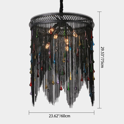 Lustre contemporain en forme de goutte en aluminium et fer avec 6 lumières pour salon 