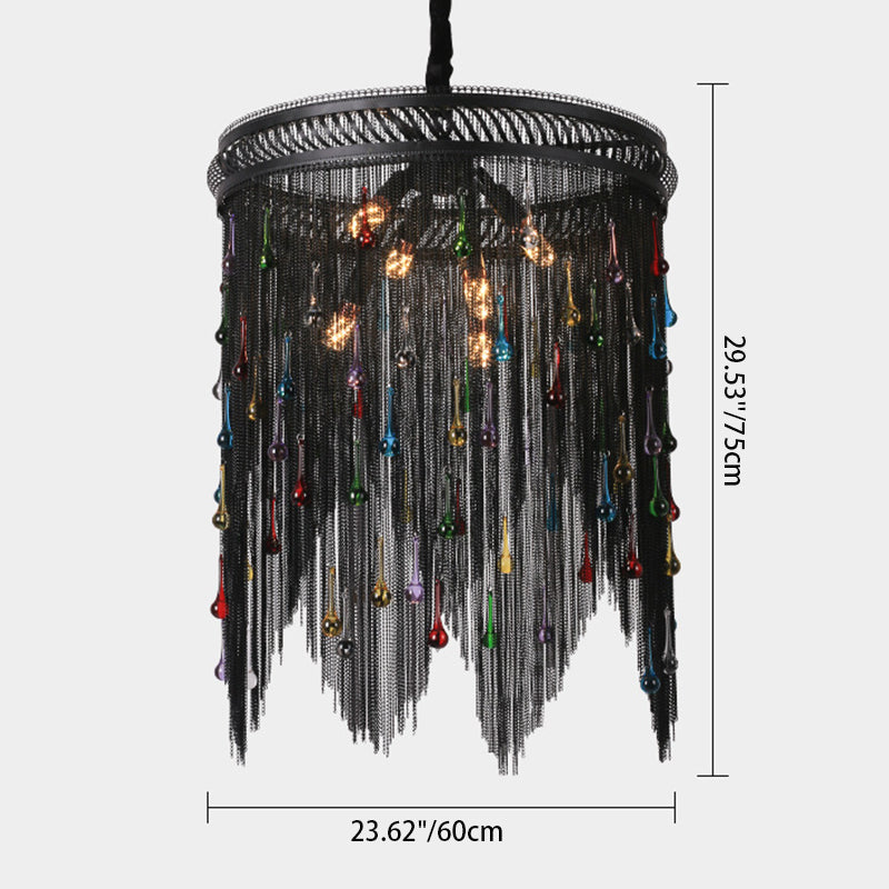 Lustre contemporain en forme de goutte en aluminium et fer avec 6 lumières pour salon 