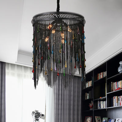 Lustre contemporain en forme de goutte en aluminium et fer avec 6 lumières pour salon 