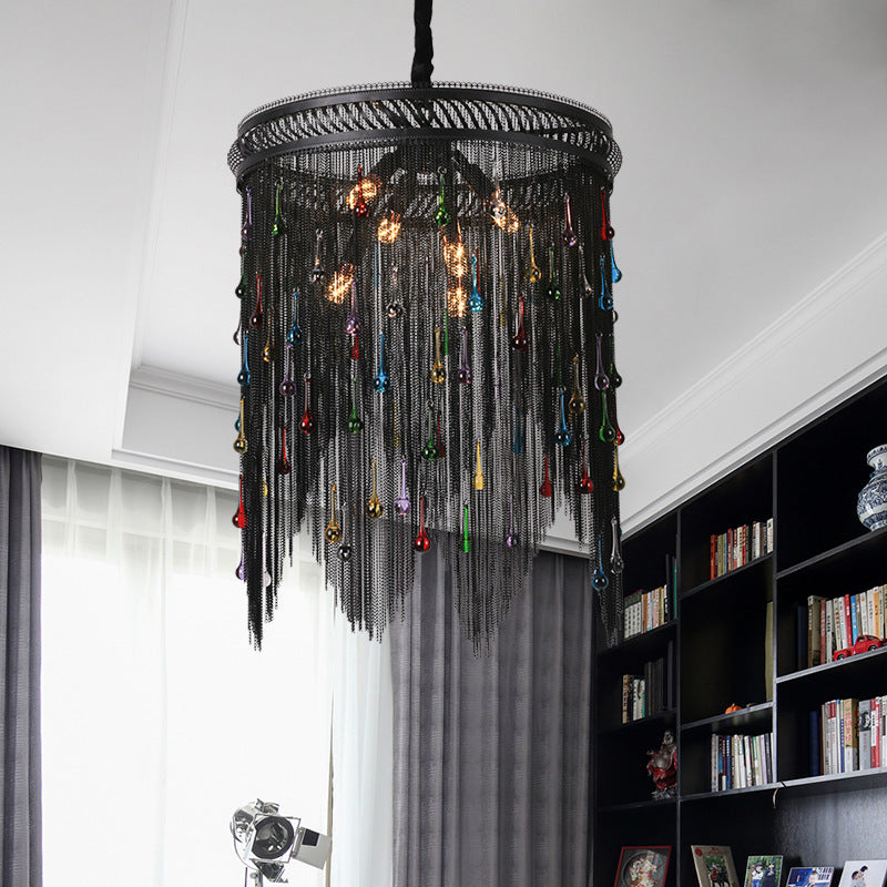 Lustre contemporain en forme de goutte en aluminium et fer avec 6 lumières pour salon 