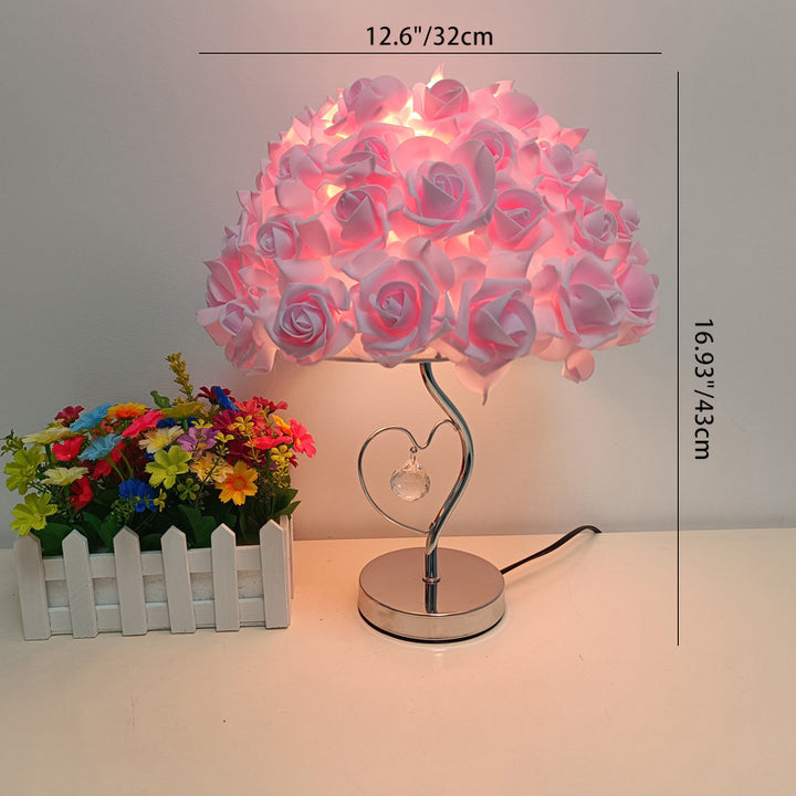 Zeitgenössische kreative Blume Eisen Stoff 1-Licht Tischlampe für Wohnzimmer 