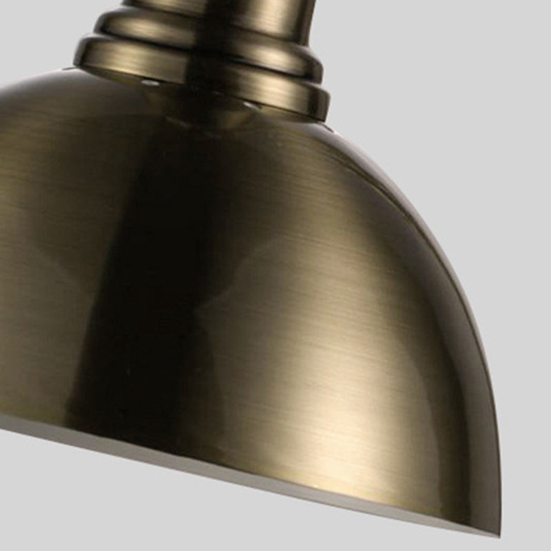 Lampe de table contemporaine rétro en dôme de fer à 1 lumière pour salon 