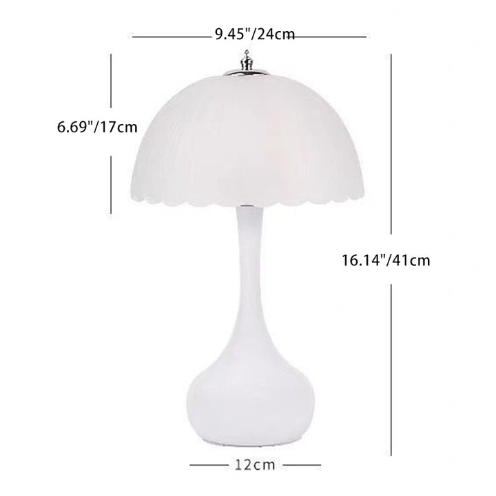 Lámpara de mesa contemporánea de cúpula nórdica de hierro y vidrio con 1 luz para sala de estar 