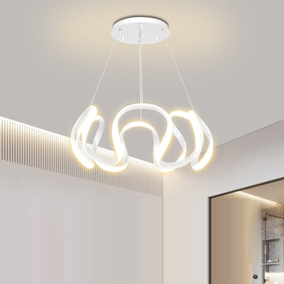الثريا الحديثة المصنوعة من الحديد والمزينة بخطوط إبداعية من نوع PVC LED لغرفة المعيشة 