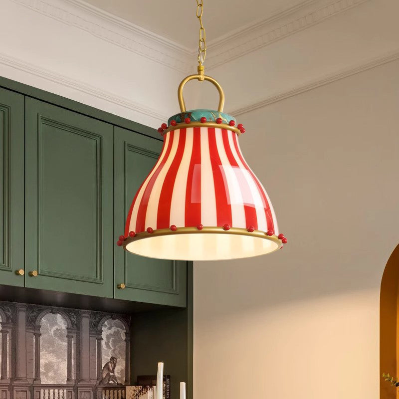 Suspension en verre et fer avec tambour scandinave contemporain à 1 lumière pour salon 
