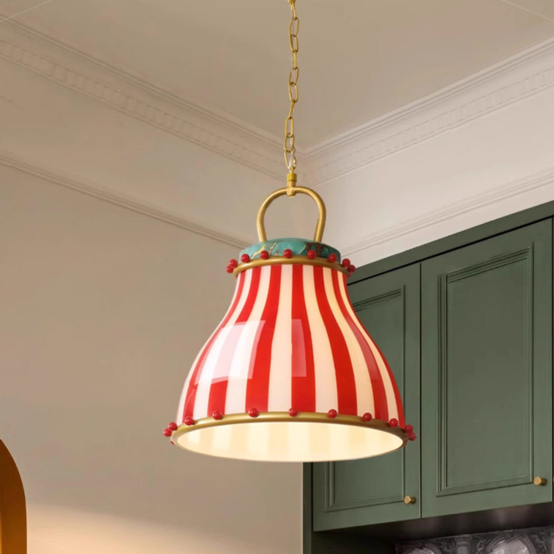 Suspension en verre et fer avec tambour scandinave contemporain à 1 lumière pour salon 