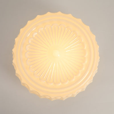 Plafonnier semi-encastré contemporain rétro en fer et verre à 1 lumière pour salon 