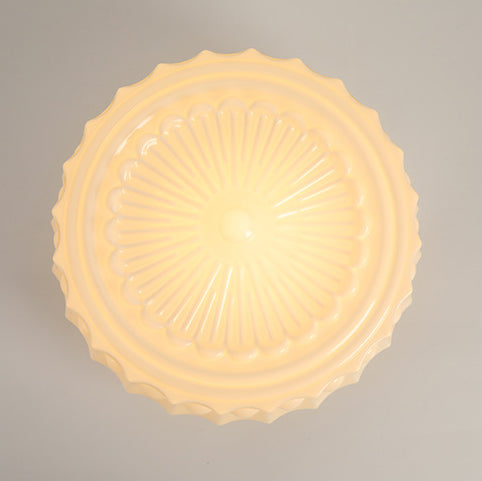Plafonnier semi-encastré contemporain rétro en fer et verre à 1 lumière pour salon 