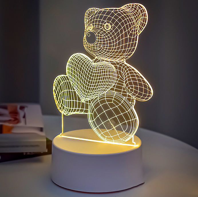 Lámpara de mesa LED rectangular acrílica creativa contemporánea para sala de estar 