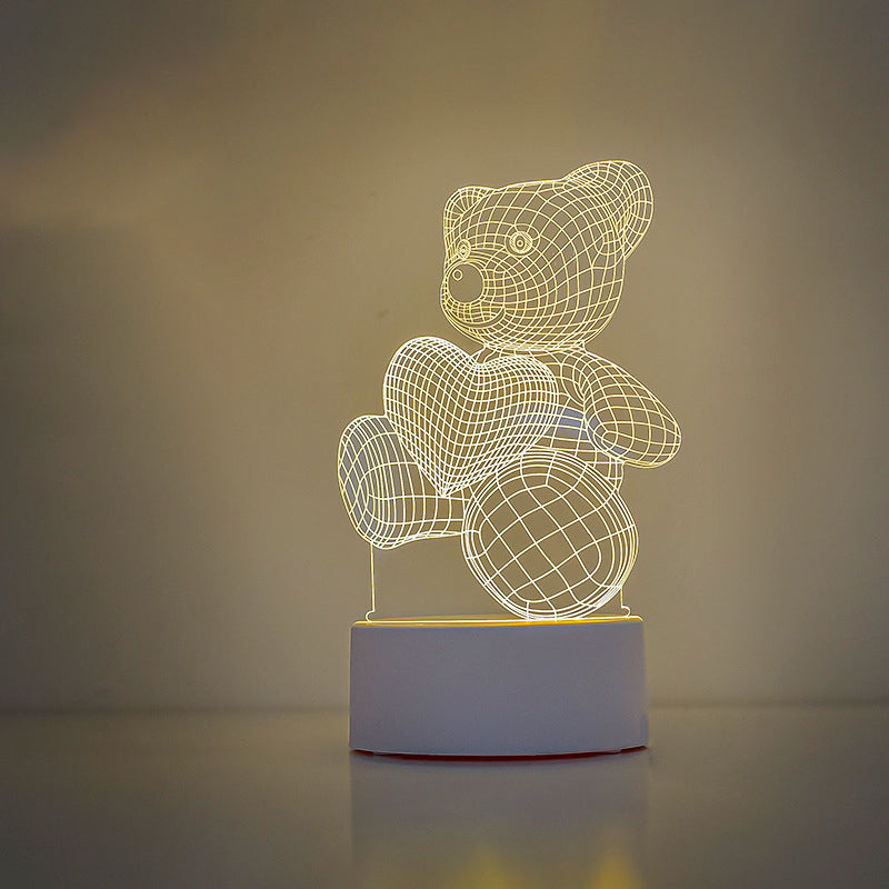 Lámpara de mesa LED rectangular acrílica creativa contemporánea para sala de estar 