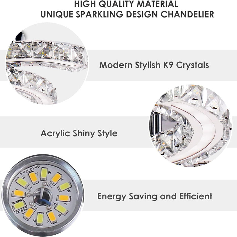 Plafonnier semi-encastré contemporain en acier cristal et acrylique à rayures de luxe avec LED pour salon 