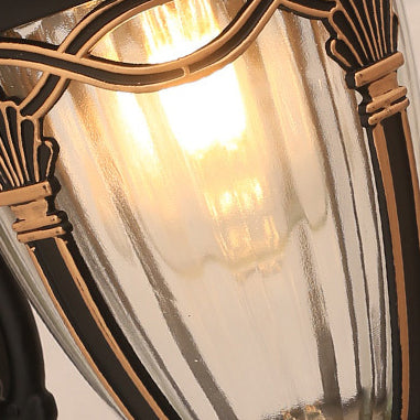 Applique murale à 1 lumière en aluminium à colonne européenne traditionnelle pour jardin 