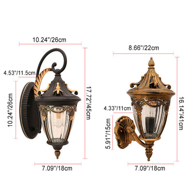 Applique murale à 1 lumière en aluminium à colonne européenne traditionnelle pour jardin 