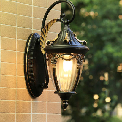 Applique murale à 1 lumière en aluminium à colonne européenne traditionnelle pour jardin 