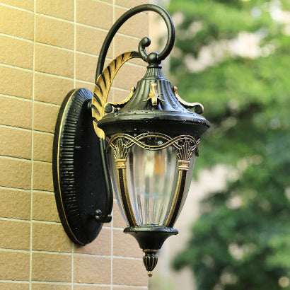 Applique murale à 1 lumière en aluminium à colonne européenne traditionnelle pour jardin 