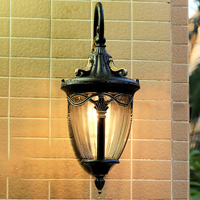 Applique murale à 1 lumière en aluminium à colonne européenne traditionnelle pour jardin 